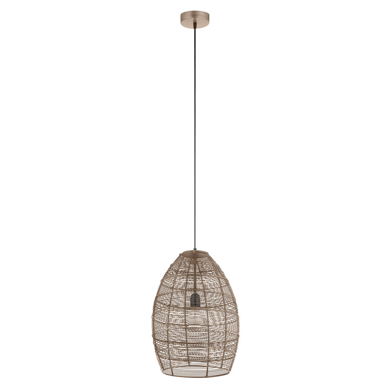 Luminaire suspendu en forme de cône en laiton tissé 12,25 po Atmore - Beachcrest Home ™, Laiton, Laiton