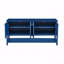Console de hall d'entrée bleue à 4 portes - Fabrication en panneau de fibres à densité moyenne avec tablette inférieure ouverte, rangement spacieux pour le salon et le vestibule