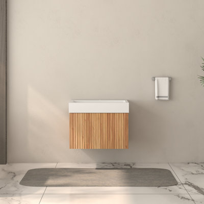 Meuble-lavabo mural couleur 24 po avec lavabo intégré Color