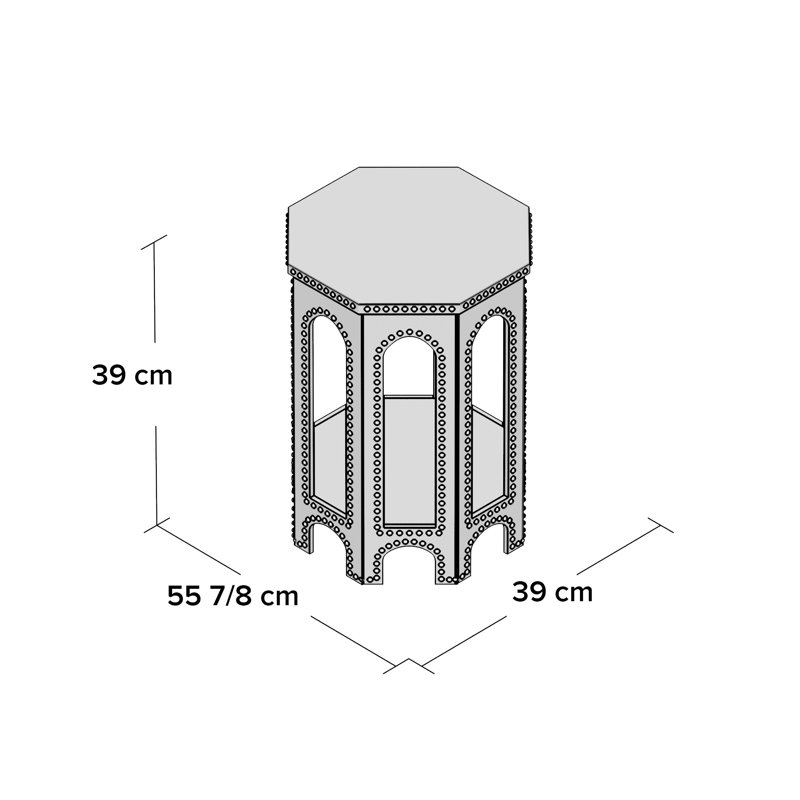 Table de bout cylindrique avec rangement Nara, Vert clair
