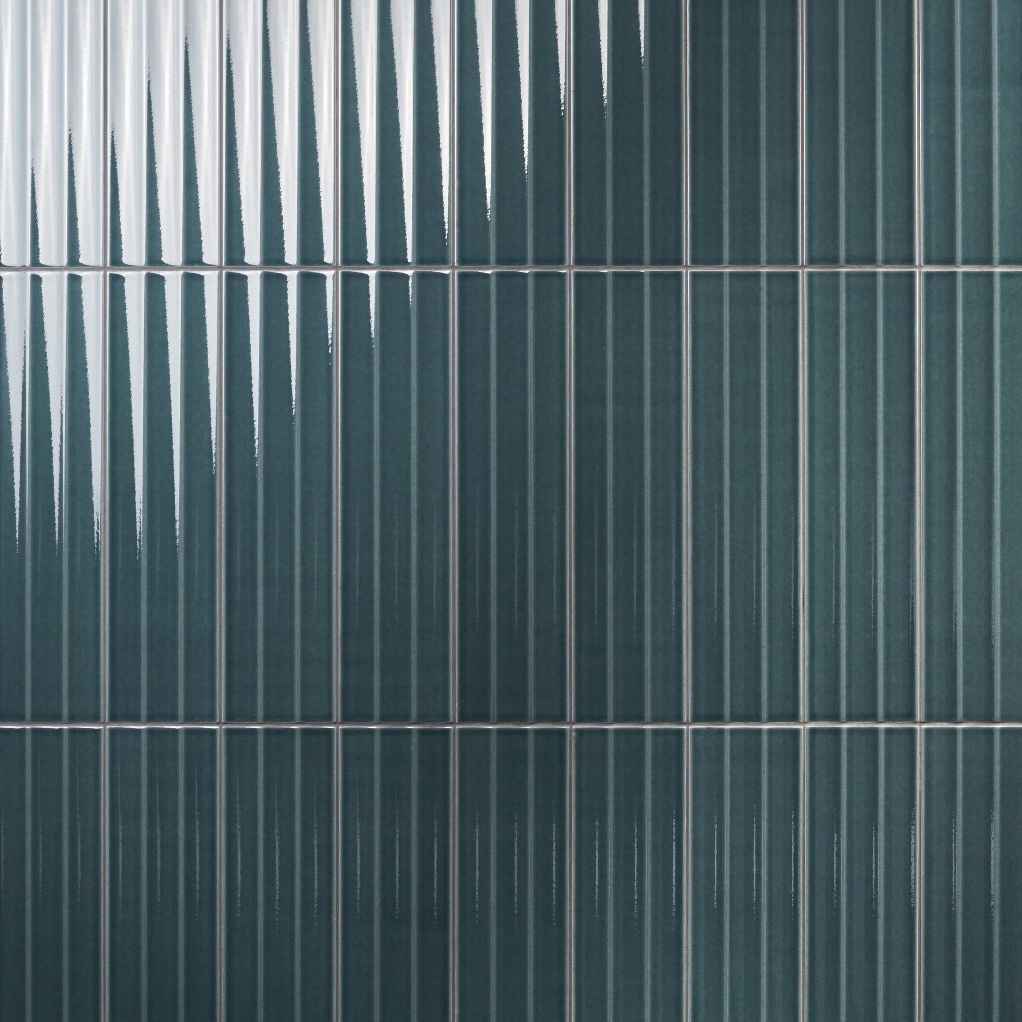 Radiant Fluted 4.43'' W x 17.62'' L Crackled Ceramic Subway Wall Tile (9.26 Sq. Ft. / Case), Emerald Green