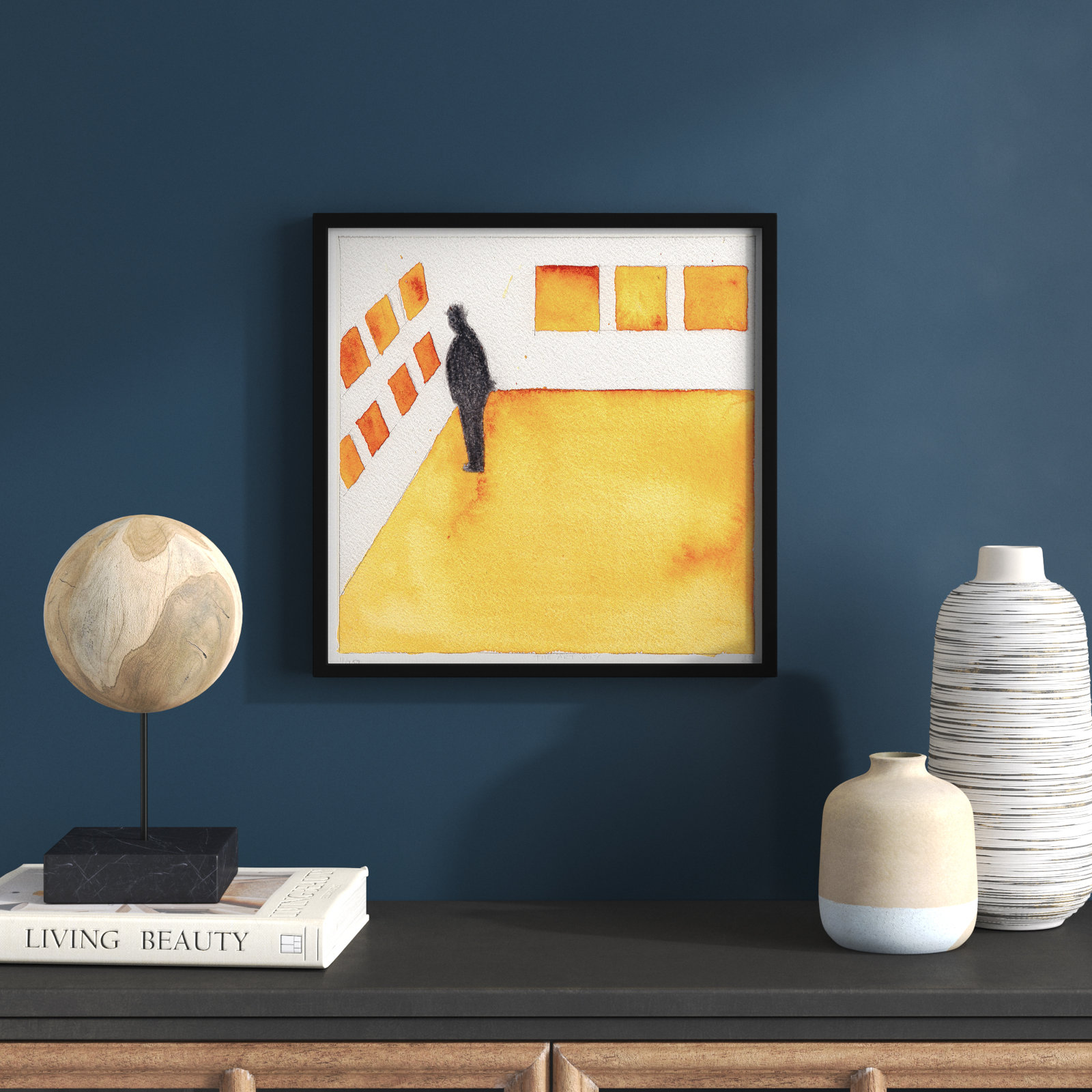 Art Guy by Simon Schneiderman, Black Framed, 16" H x 16" W