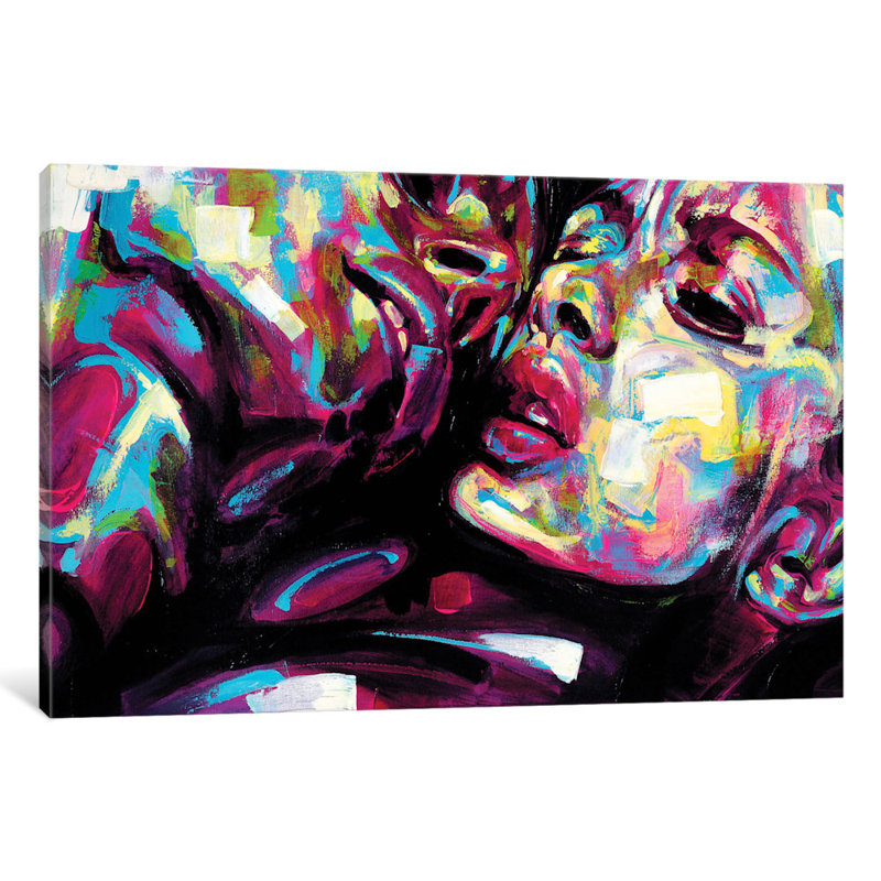 Passion par James Gray - impression sur toile tendue, H 24 po x l 32 po x P 1 po, Papier d'art encadré noir