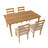 5-Piece Solid Wood Dining Set in Original Wood Finish with Upholstered Chairs, Rectangle Table for 4-504419250-504419251
