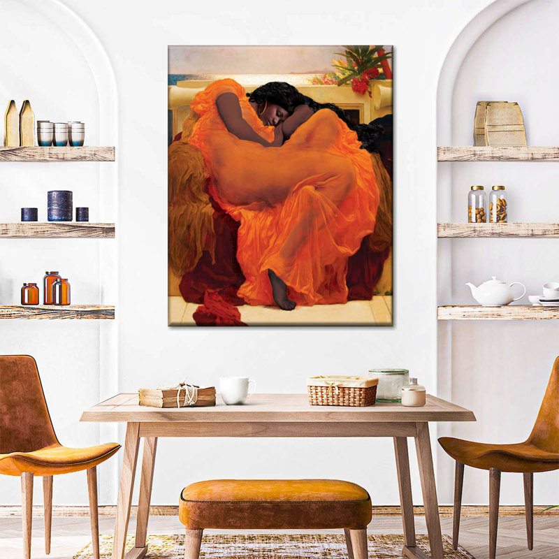 Flaming June Inspired African American Canvas Print On Canvas Print, 20" H x 25" W x 1.25" D