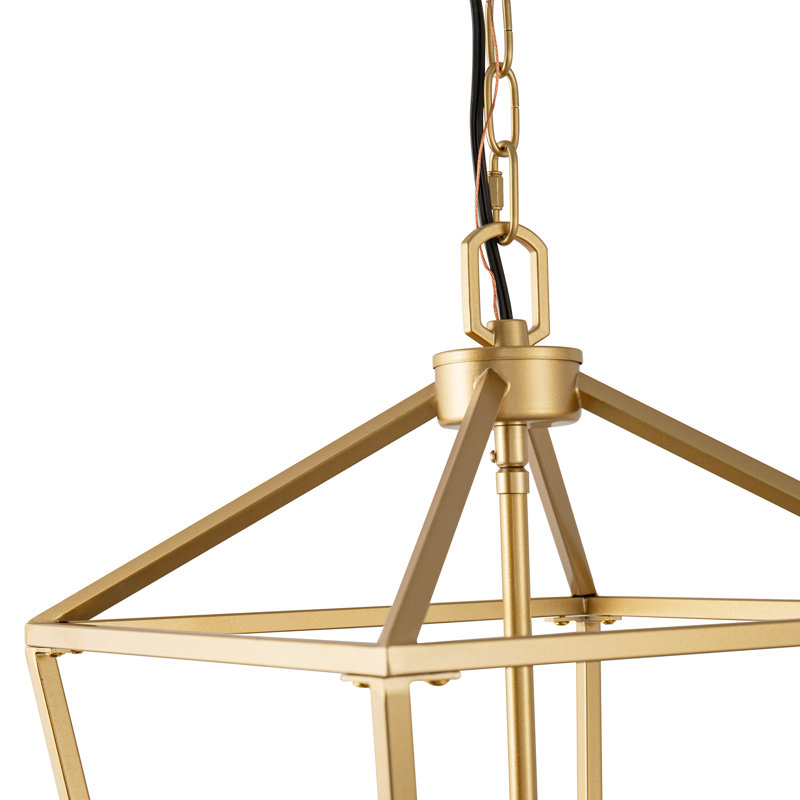 Lustre lanterne 4 lumières, Doré