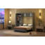 Lit escamotable double pleine grandeur avec tablettes, garde-robe et lumières DEL-379602953
