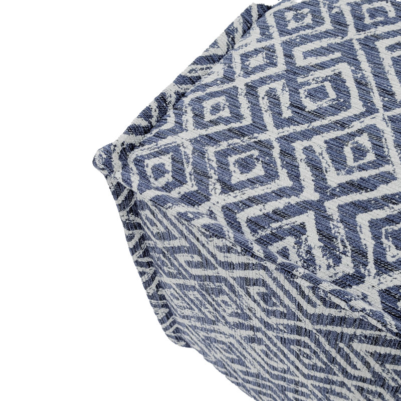 Pouf Hampton Square - bleu géo, Bleu Geo