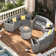 6 - Person Fully Assembled Curved Patio Conversation Set With Side Table