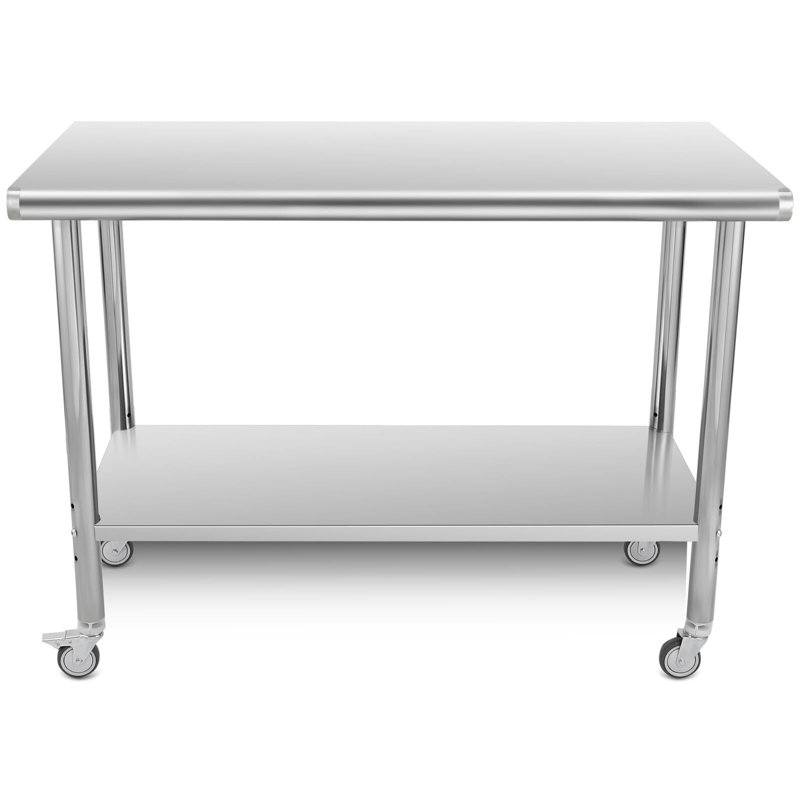 Stainless Steel Table Commercial Work Table,NSF Three Layer Workbench Heavy Duty Prep Worktable, 35" H x 24" L x 48" D