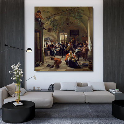 "Merrymake in a Tavern" par Jan Steen - Art mural sur toile tendue avec châssis