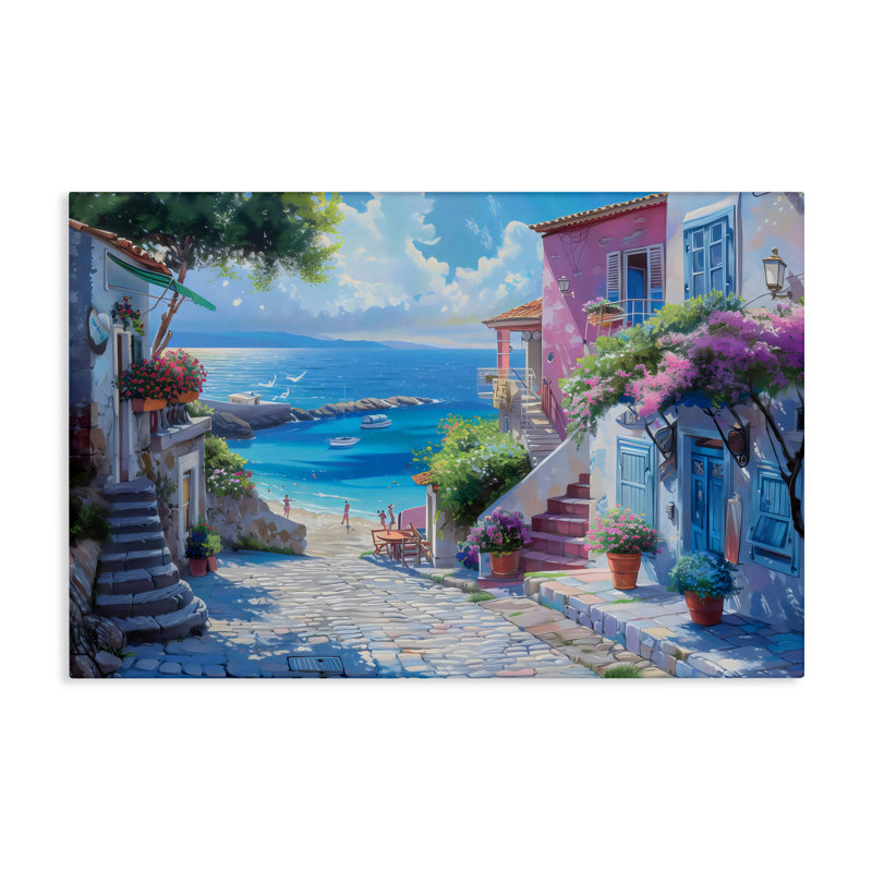 Toile Dreamy Coastal City, design par LSR Design Studio, H 16 po x l 24 po
