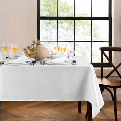 Avo Solid Texture Water And Stain Resistant Rectangular Polyester Tablecloth