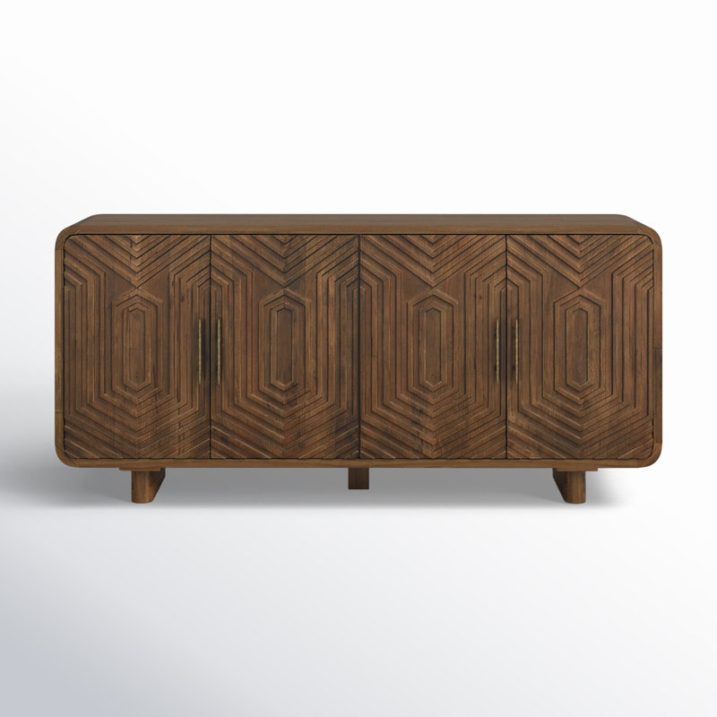 Holmes 78'' W Solid Wood Sideboard, Brown