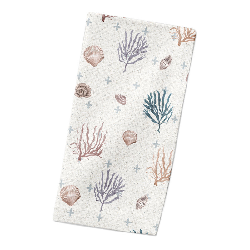 Wrentham Cotton No Pattern Rectangle Napkin, White/Blue