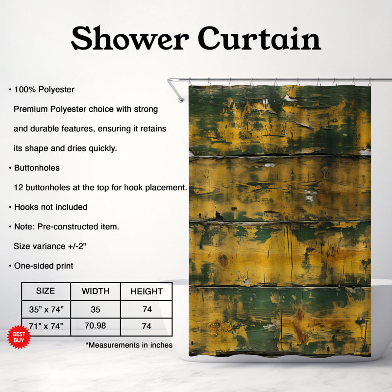 Rideau de douche Calizza, H 74 po x l 71 po