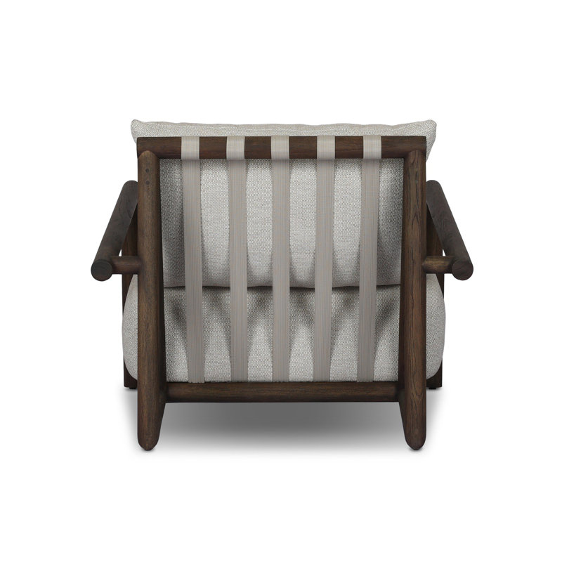 Cardiff Outdoor Teak Lounge Chair, Stained Saddle Brown