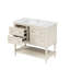 Meuble-lavabo de salle de bain avec lavabo - 36 po, beige. Fabrication en bois massif. 4 tiroirs. Bassin en céramique. Armoire élégante de 36 po, armoire. Rangement moderne-1106049120
