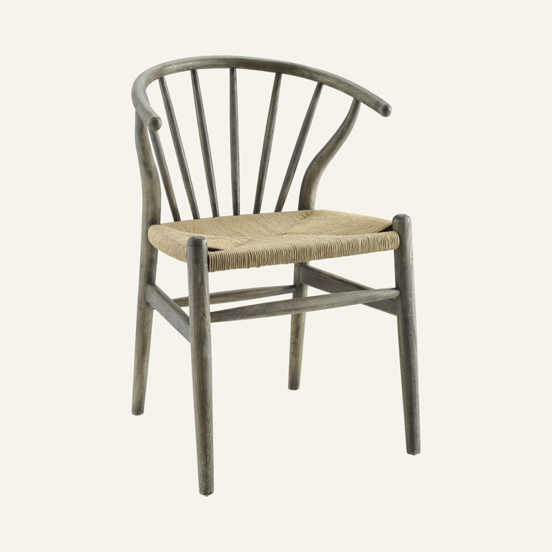 Modway Flourish Spindle Wood Dining Side Chair, Gray, 2