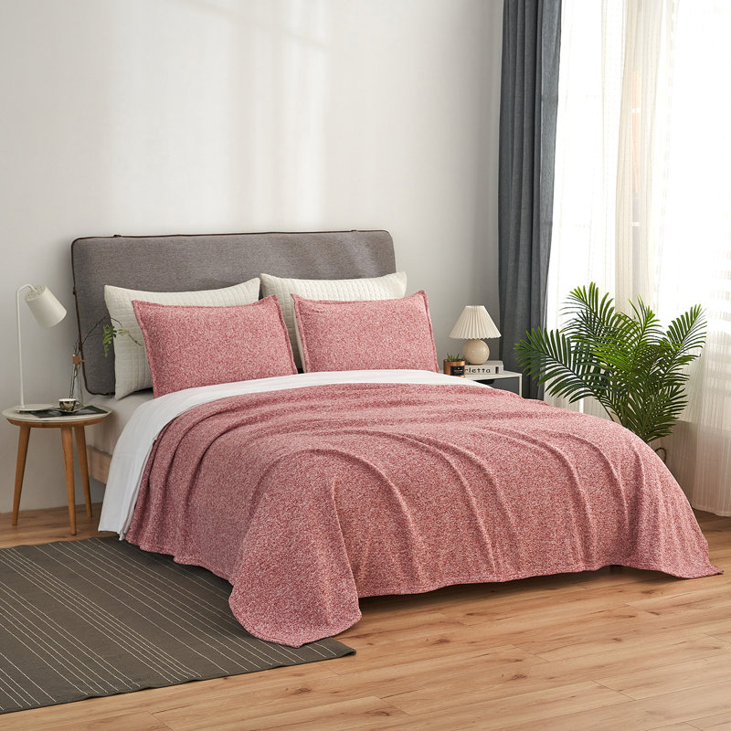 Knitted Throw Blanket, Queen, Red