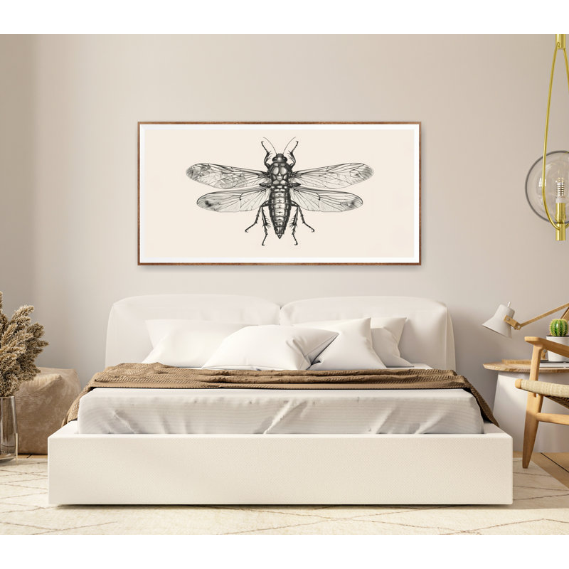 Reproduction de cigale, art mural rétro très grand, art mural sur toile, impression minimaliste, Toile tendue