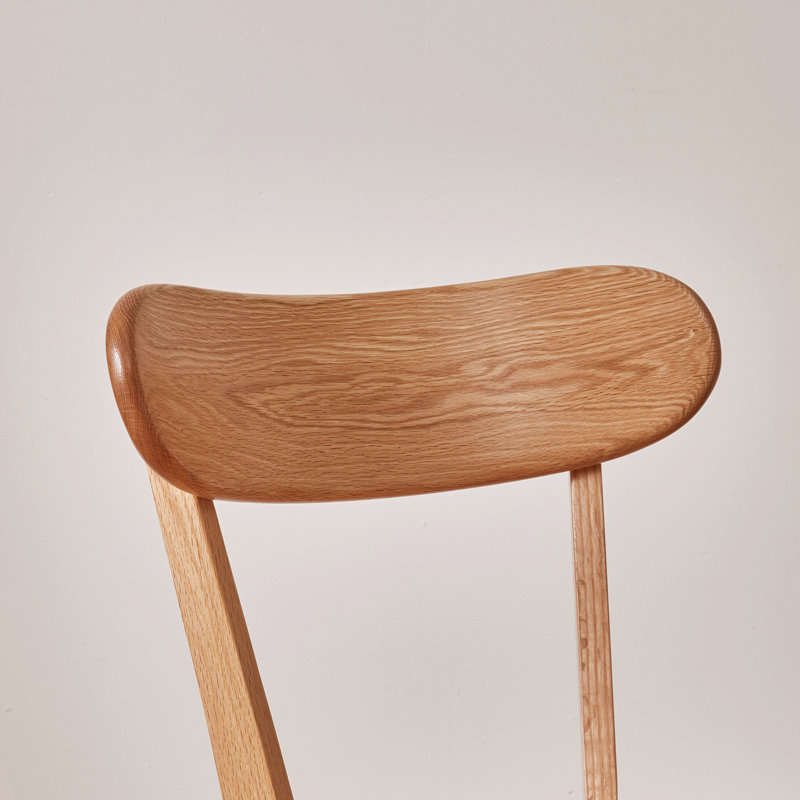 Chaises de salle à manger ergonomiques, ensemble de 2 chaises en chêne massif, style moderne pour la cuisine, Bois naturel
