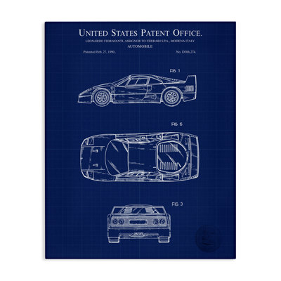 Automobile Car Blueprint Canvas Wall Art by Karl Hronek