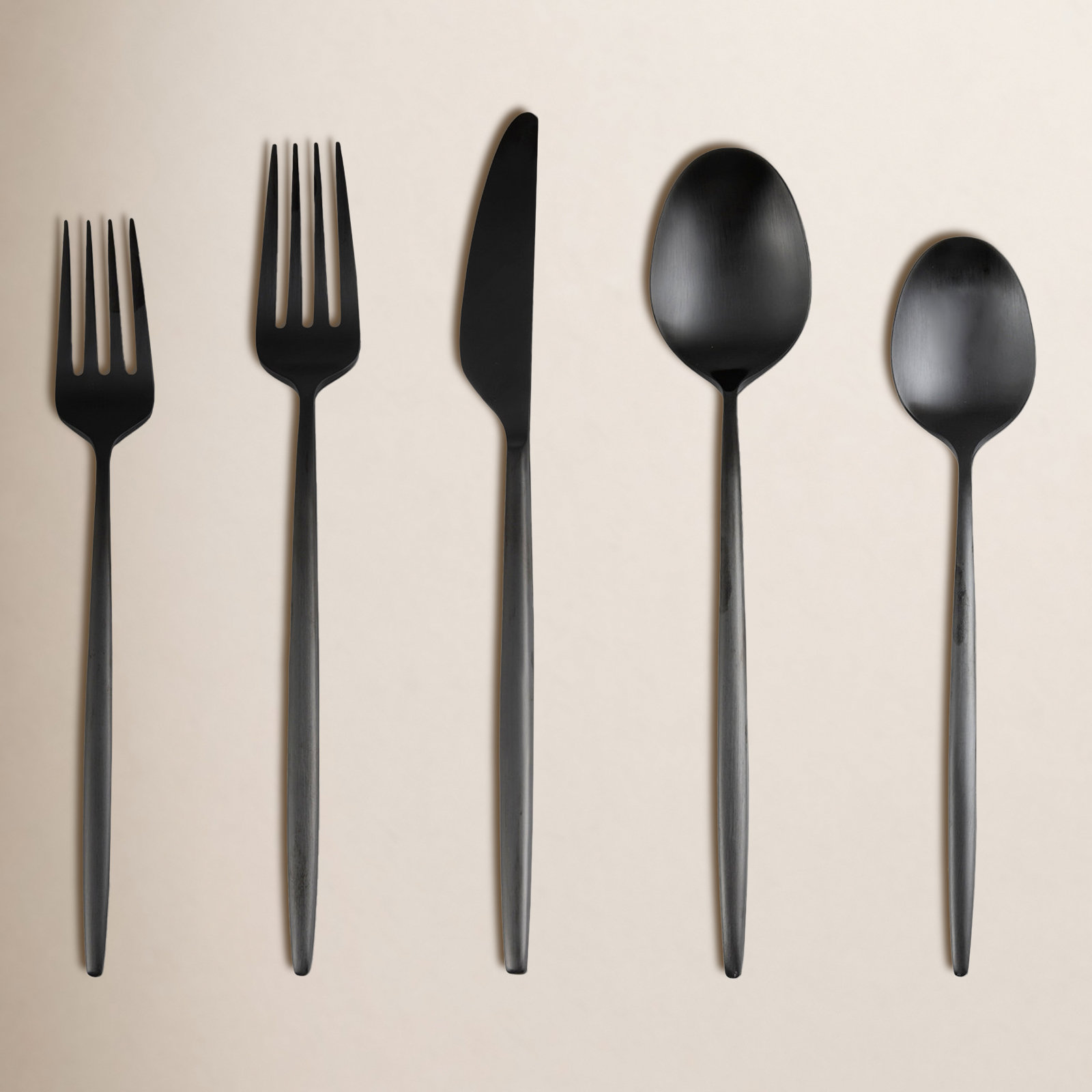 Barrona Stainless Steel Flatware, Black