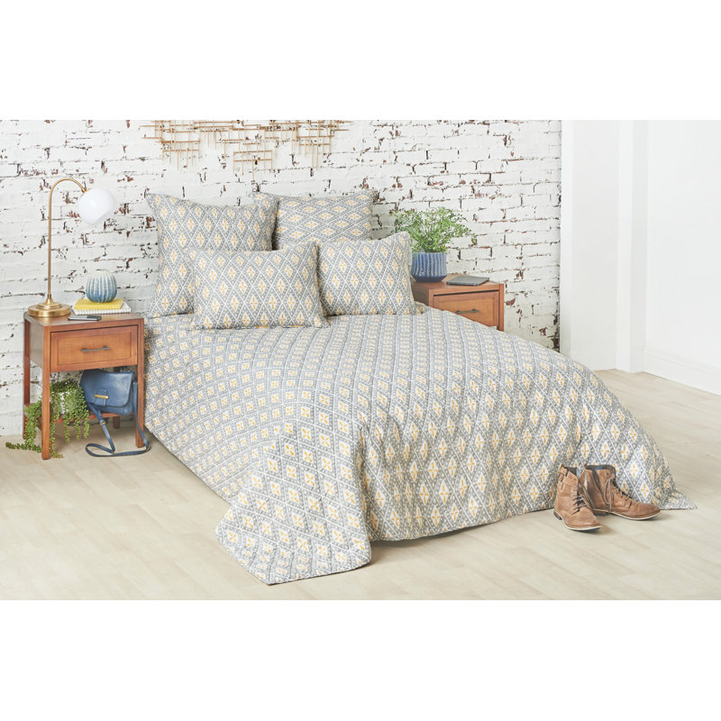 Ochre Cotton Reversible King Quilt