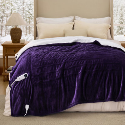 Winter Electric Blanket Soft Flannel Heated Blanket, Fast Heating with 10 Time Settings & 6 Heat Settings
