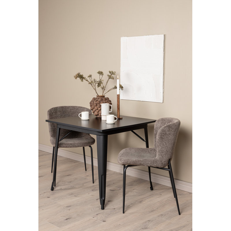 Trejo 2 - Person Dining Set, Dark Grey, Dark Grey