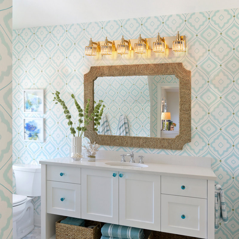 Éclairage pour meuble-lavabo à intensité variable Taevion, Doré, 6 lumières