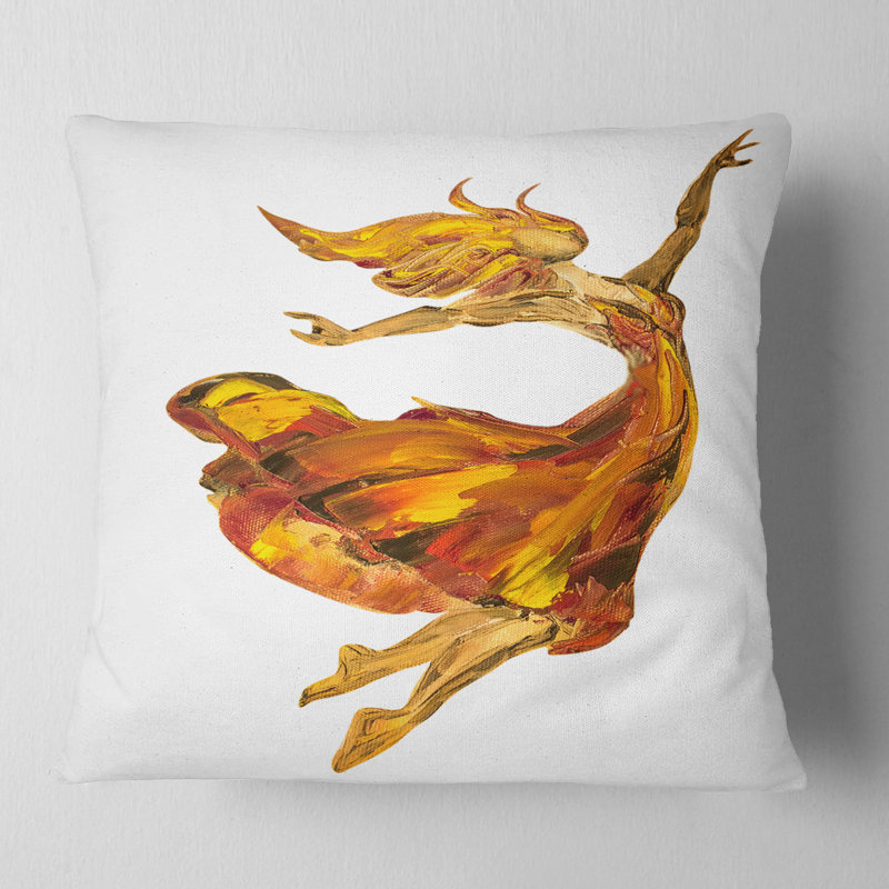 Coussin Fire Ballerina - imprimé sensuel, 16 po x 16 po, Carré