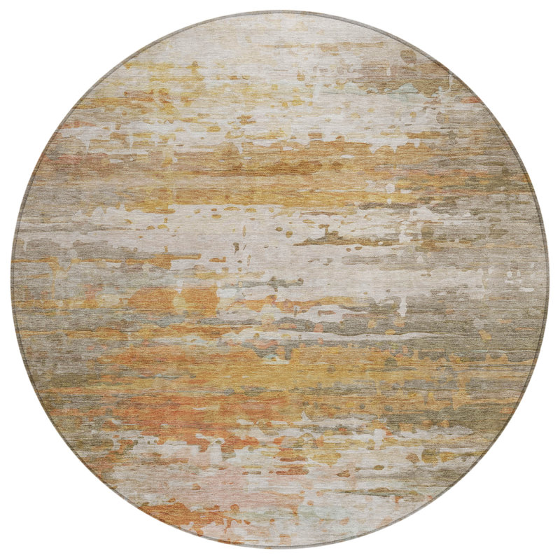 Tapis kaki Xhevrie intérieur / extérieur lavable à la machine, Rond 8 pi