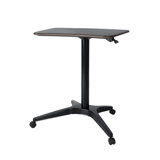 Mobile Standing Desk,Pneumatic Height Adjustable Laptop Desk, Mobile Laptop Desk With Wheels, Height Adjustable From 29.5" To 47",Black