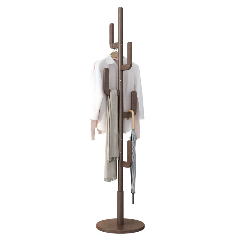 Helmer Freestanding 6 - Hook Coat Rack, Brown
