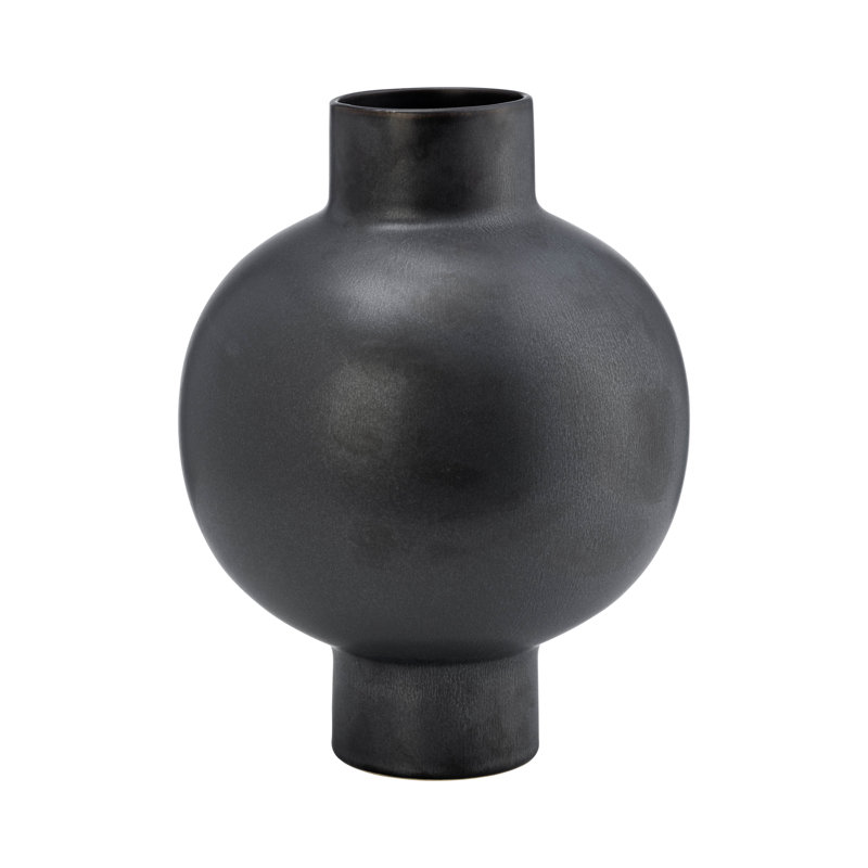 Bronsyn Neutral Round Modern Ceramic Bubble Vase, 15" H x 11" W x 11" D, Cream