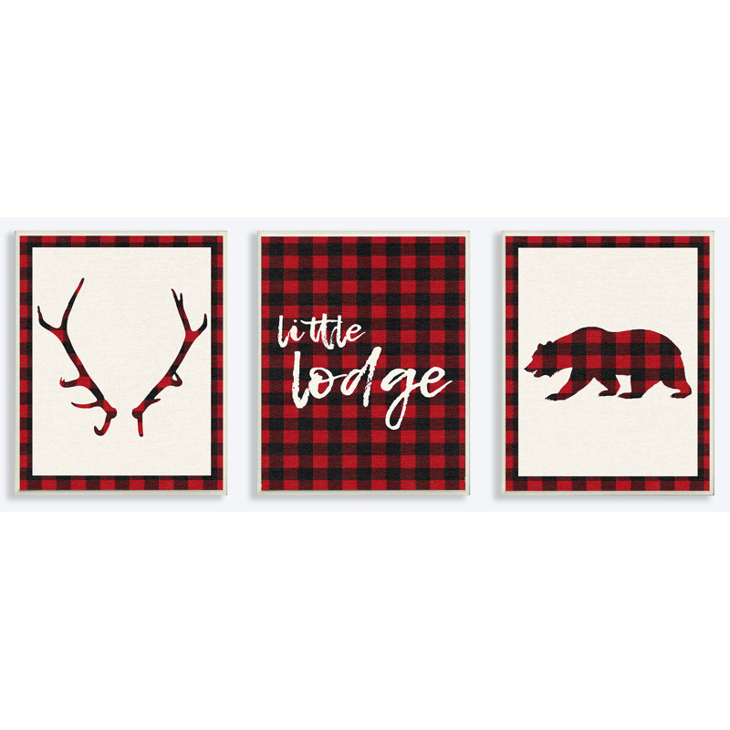 Ensemble de 3 reproductions d’art murale "little prepose antler bear"