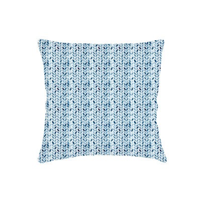 Indigo Blue Chevron Velvet Euro Pillow 26x26 with Down Insert