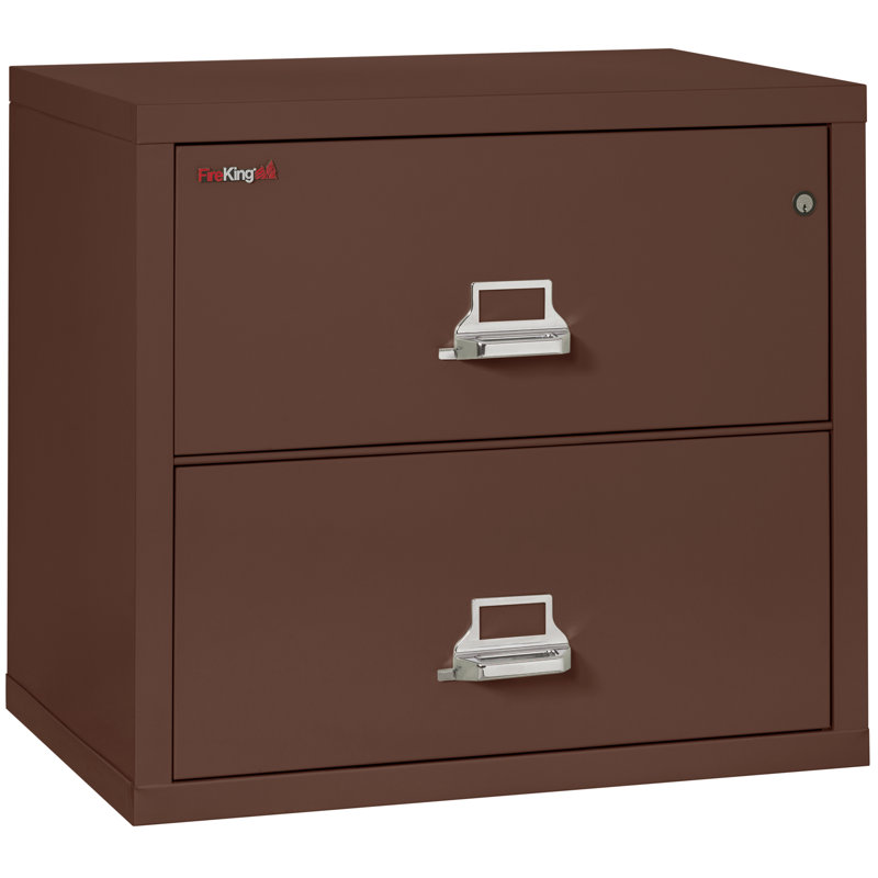 Fireproof 2 - Drawer File Cabinet, Key Lock, Brown