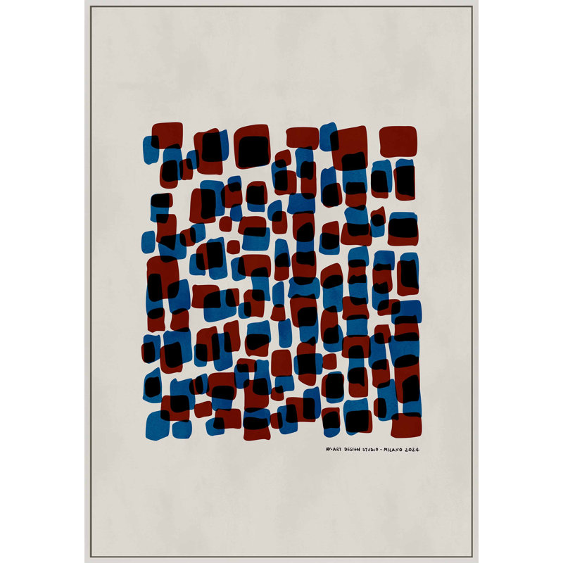 Mosaic of Movements I by Romina Gadler - Framed Wall Art, 50" H x 35" W, White Framed Canvas