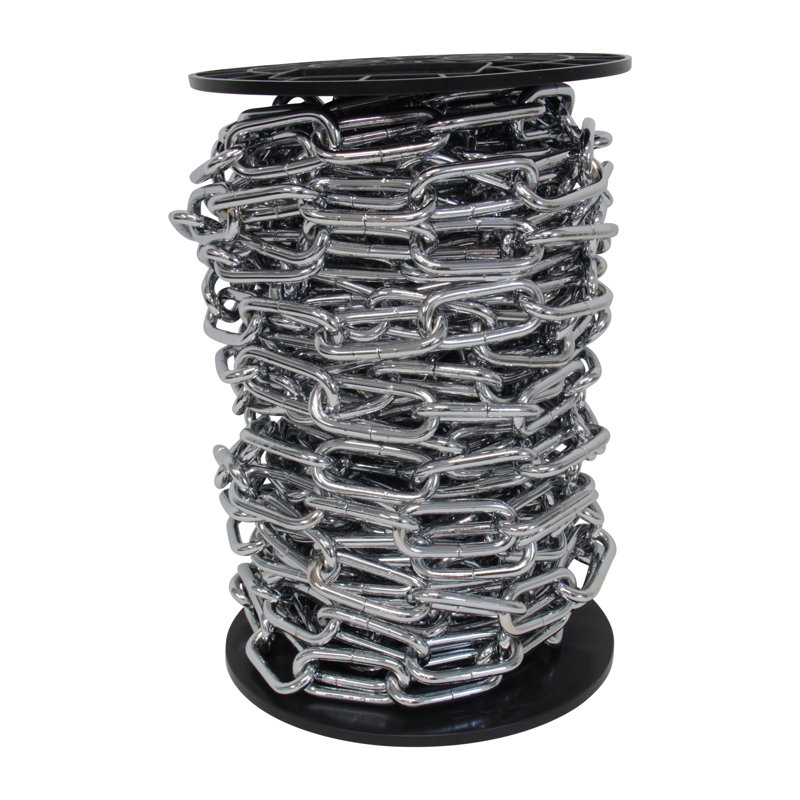 Chaîne de lustre décorative à maillons standard, Chrome poli, H 120 po x l 1,02 po x P 0,25 po