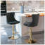 Tabourets de bar dorés pivotants dorés à hauteur réglable de 25 à 33 pouces, tabourets de bar rembourrés modernes avec dossier capitonné confortable pour un pub à domicile et un îlot de cuisine (noir, ensemble de 2)-792676183-792676190
