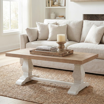 Sarcoline Solid Wood Pedestal Coffee Table