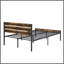 Lit plateforme très grand en métal avec tiroirs de rangement, aucun sommier requis, tête de lit - noir