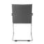 Ensemble de 2 chaises de bureau Neni, vinyle gris rembourré de mousse, porte-à-faux chromé-126708225