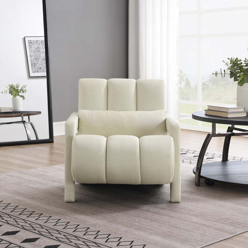 Fauteuil rembourré en lin, Beige