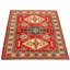 Tapis décoratif en laine rouge/beige 4 pi 2 po x 5 pi 9 po de conception unique noué à la main new age finest