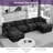 CloudHaven 130.7" U-Shaped Modular Sectional Sofa with 2 Movable Ottomans, 4-Seater Chenille Cloud Couch Set for Living Room, DIY Combination with High-Resiliency Memory Foam-1599235755