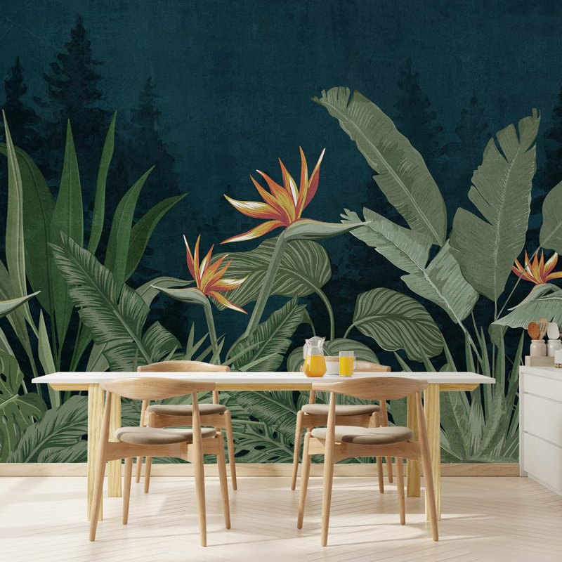 Bordure florale pelez et collez, L 96 po x l 144 po